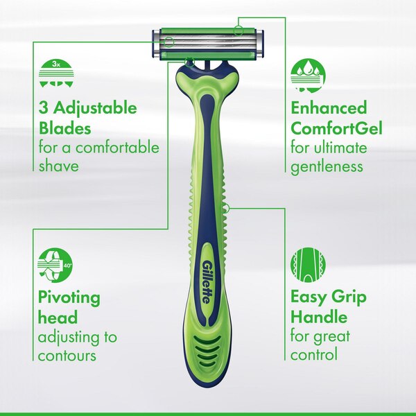 Gillette Sensor 3 Sensitive 3-Blade Disposable Razors, 12 CT