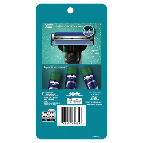 Gillette Mach3 3-Blade Razor + 6 Razor Blade Refills