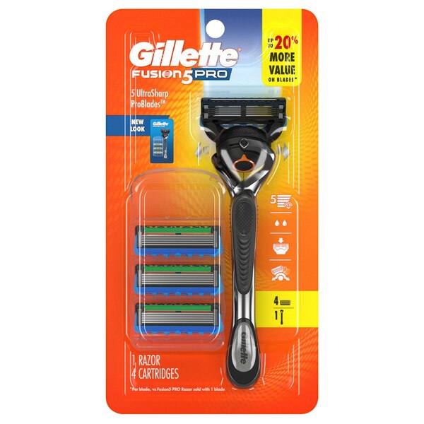 Gillette ProGlide Razor for Men, Handle + 4 Blade Refills