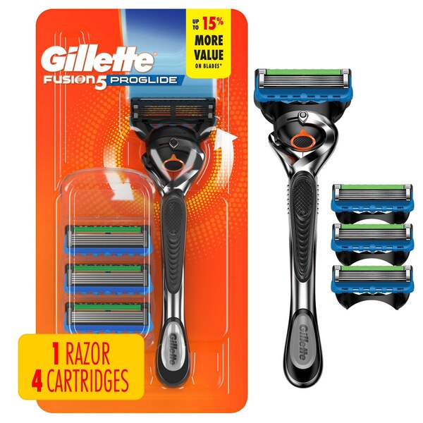 Gillette ProGlide Razor for Men, Handle + 4 Blade Refills