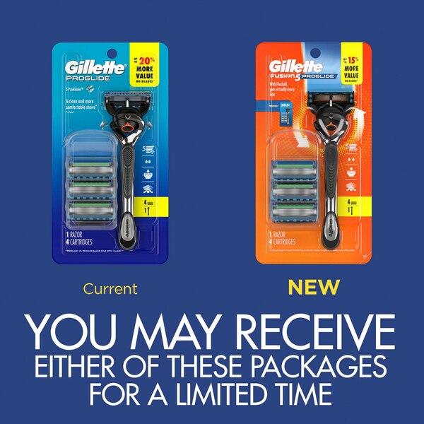 Gillette ProGlide Razor for Men, Handle + 4 Blade Refills