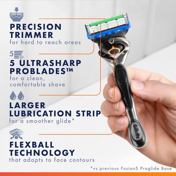 Gillette ProGlide Razor for Men, Handle + 4 Blade Refills