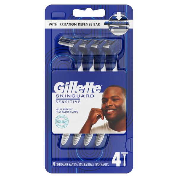 Gillette Skinguard Sensitive 2-Blade Disposable Razor, 4 CT