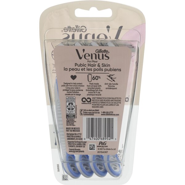 Gillette Venus Pubic Hair & Skin Disposable Razors, 4 CT