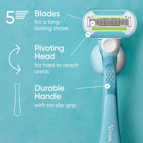Gillette Venus Extra Smooth Skin Cloud Razor 5 Blades , Razor + 4 Razor Blade Refills