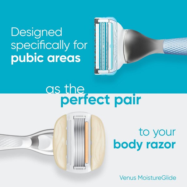 Gillette Venus Pubic Hair & Skin Razor + 4 Razor Blade Refills