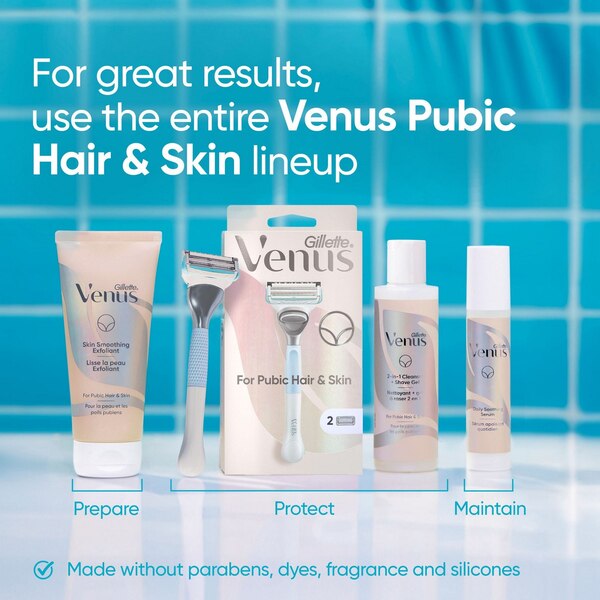 Gillette Venus Pubic Hair & Skin Razor + 4 Razor Blade Refills