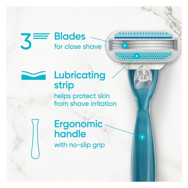 Gillette Venus Smooth 3-Blade Razor + 6 Razor Blade Refills