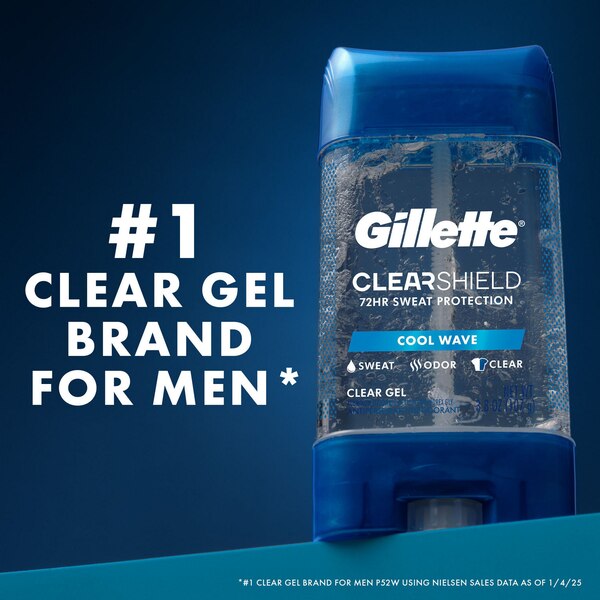 Gillette Clear Gel Antiperspirant Deodorant, Cool Wave, 3.8 OZ, Triple Pack