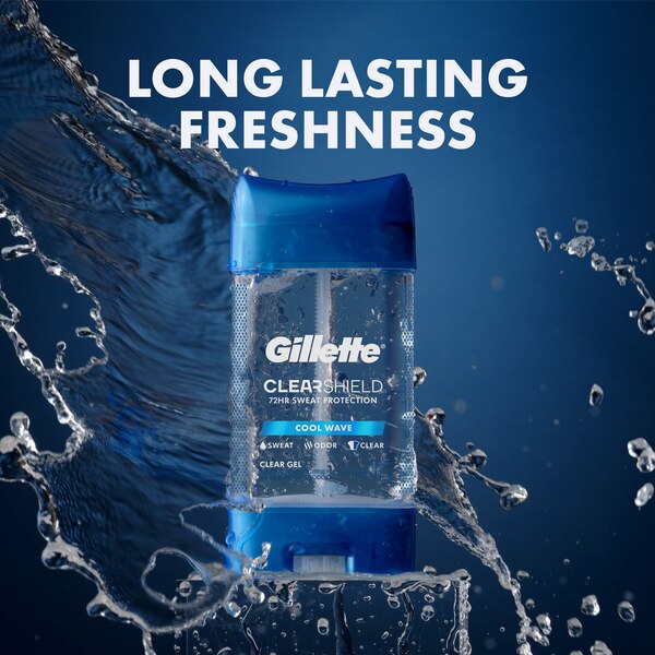 Gillette Clear Gel Antiperspirant Deodorant, Cool Wave, 3.8 OZ, Triple Pack