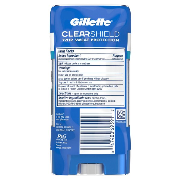 Gillette Clear Gel Antiperspirant Deodorant, Cool Wave, 3.8 OZ, Triple Pack