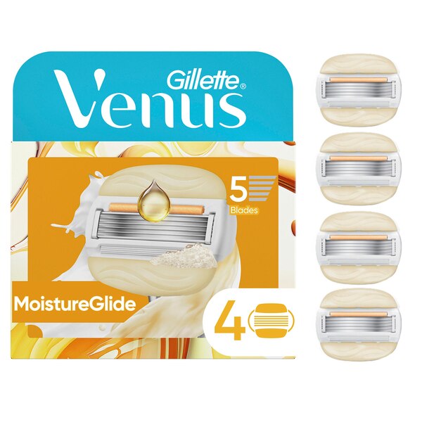 Venus MoistureGlide Razor Blade Refills, 4 CT