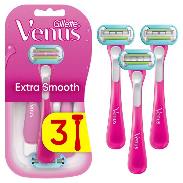 Gillette Venus Extra Smooth 5-Blade Disposable Razors, 2 CT