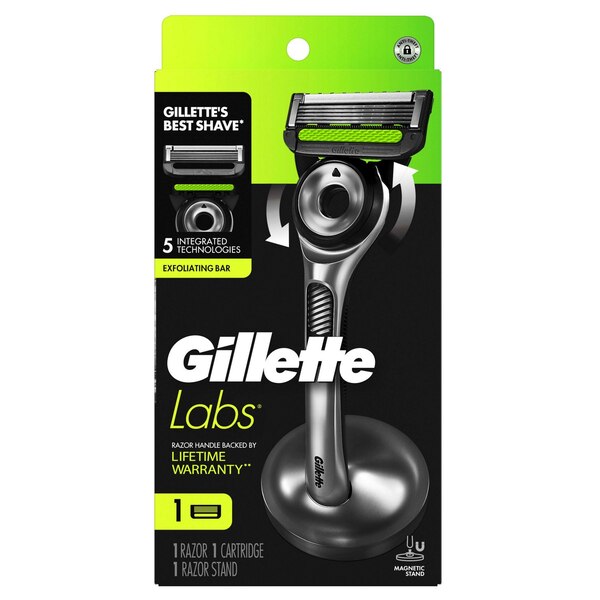 GilletteLabs 5-Blade Razor + 1 Razor Blade Refill + 1 Razor Stand