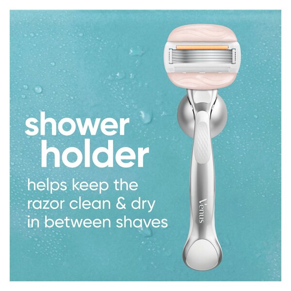 Venus MoistureGlide Women's Razor, Razor + 2 Blade Refills With Shower Holder