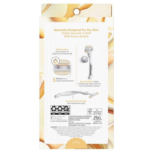 Venus MoistureGlide Women's Razor, Razor + 2 Blade Refills With Shower Holder