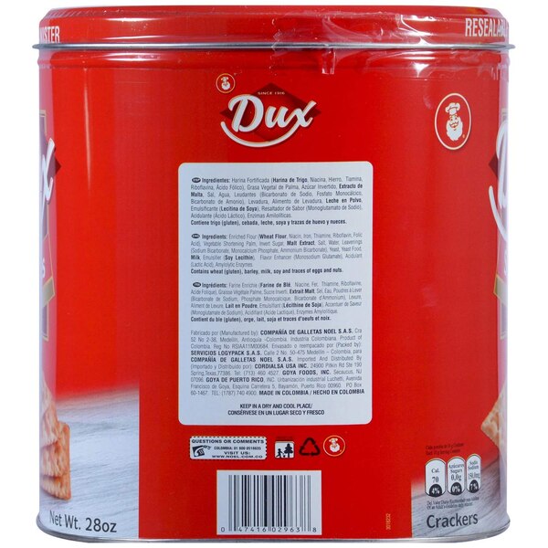 Dux Saltine Crackers, Original, 28 OZ Tin