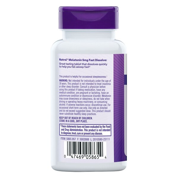 Natrol Melatonin 5 mg Fast Dissolve Tablets Strawberry, 90 CT