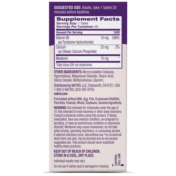 Natrol Advanced Sleep Melatonin 10 MG Tablets, 60CT