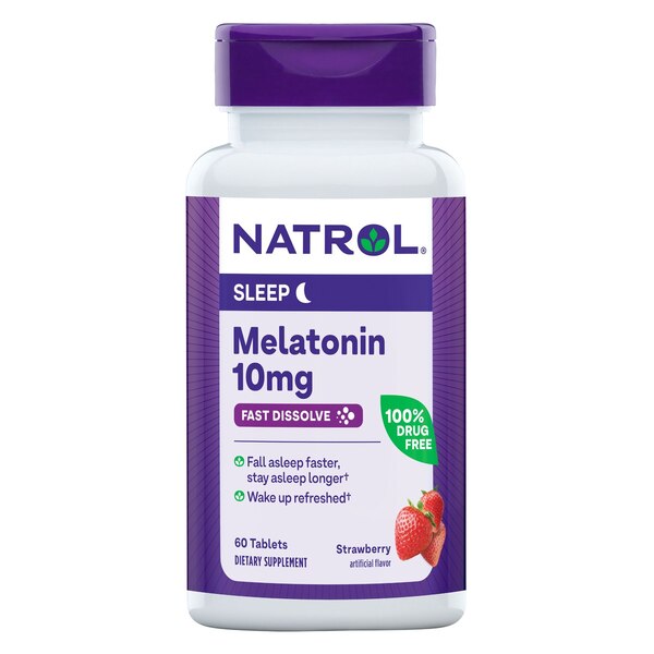 Natrol Maximum Strength Melatonin 10 MG Tablets, 60 CT, Strawberry