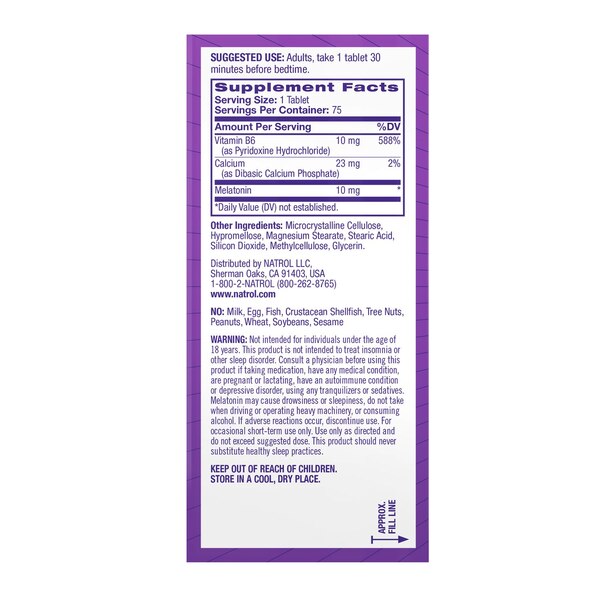 Natrol Advanced Sleep Melatonin 10mg, 75 CT