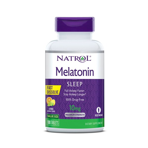 Natrol Maximum Strength Melatonin 10 MG Tablets, 100 CT, Citrus