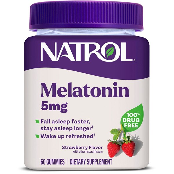 Natrol Melatonin 5 MG Gummies, Strawberry, 60 CT