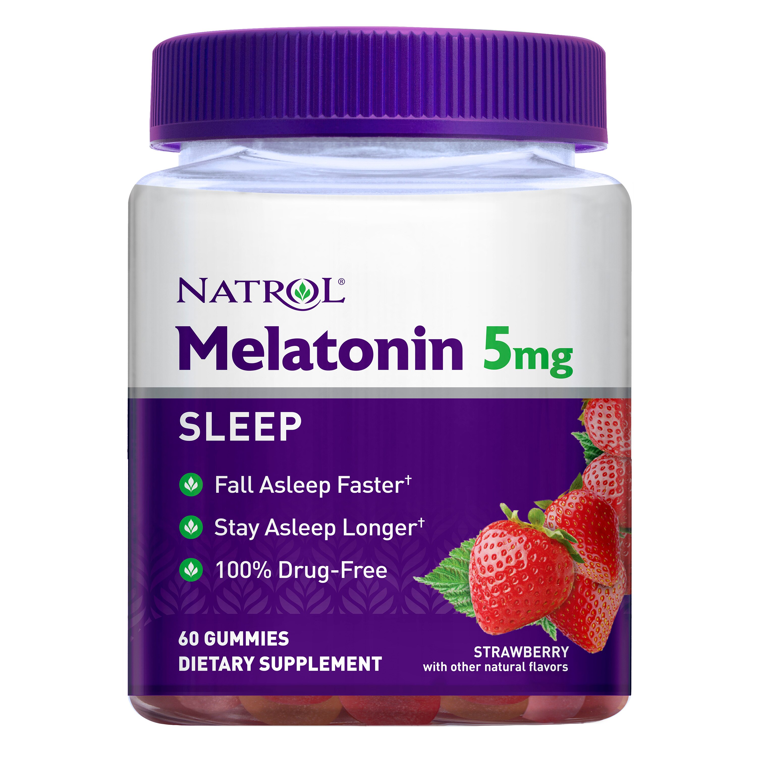 Natrol Melatonin 5mg Sleep Gummies, Strawberry, 60 CT