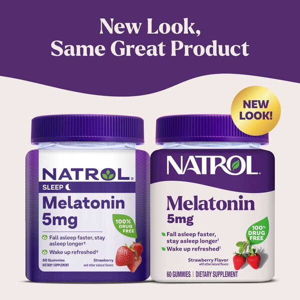 Natrol Melatonin 5 MG Gummies, Strawberry, 60 CT
