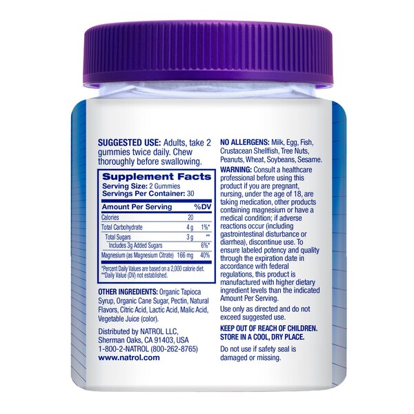 Natrol Mood + Stress  Magnesium Citrate Gummies, 60CT