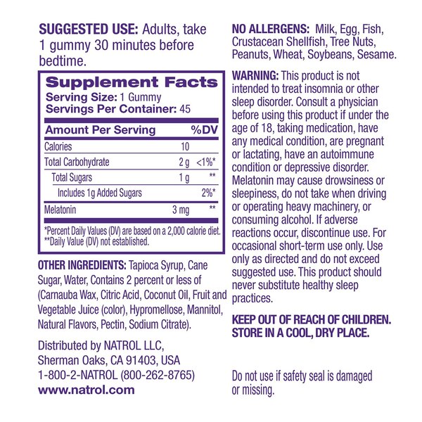 Natrol Melatonin 3mg Time Release Gummy, 35 CT