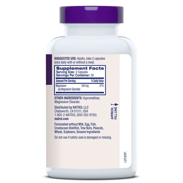 Natrol Magnesium Glycinate Capsule, 240 MG, 60 CT