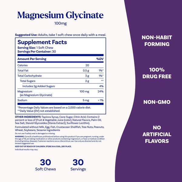 Natrol Magnesium Glycinate Soft Chew, 30 CT