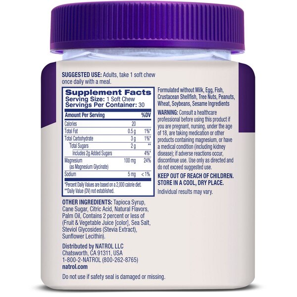 Natrol Magnesium Glycinate Soft Chew, 30 CT