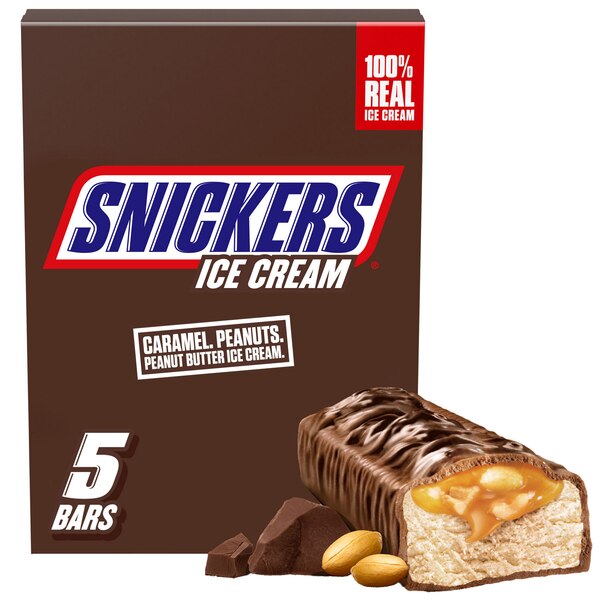 Snickers Ice Cream, Chocolate Caramel Peanut Butter Ice Cream Bar, 2.8 Oz