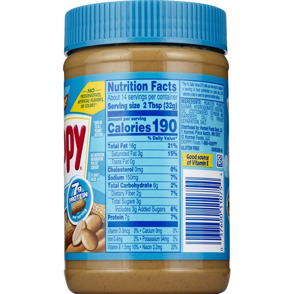 Skippy Creamy Peanut Butter, 16.3 oz