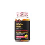 GNC Mega Men Multivitamin + Omega-3, Raspberry - Lemonade Gummies, 60 CT, thumbnail image