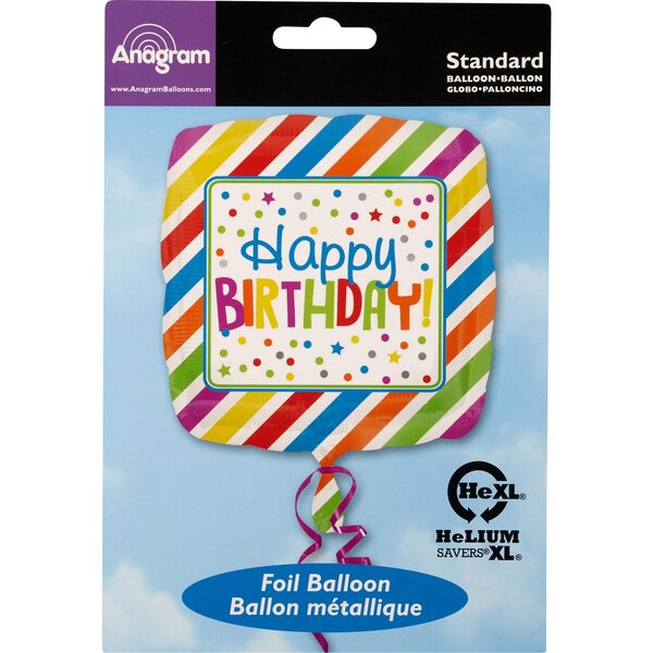 Anagram Star "Happy Birthday" Foil Balloon, 18 in