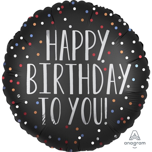 Rainbow Balloons Circle “Happy Birthday to You” Foil Balloon, 18 in