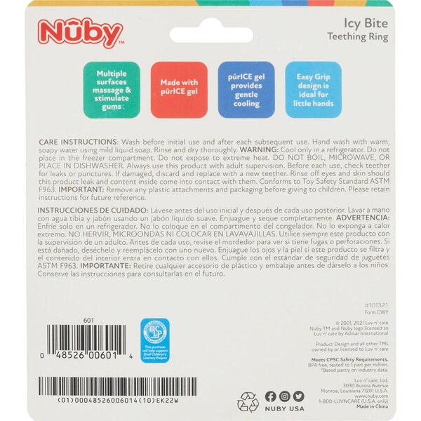 Nuby IcyBite Teether 3+ Mos.