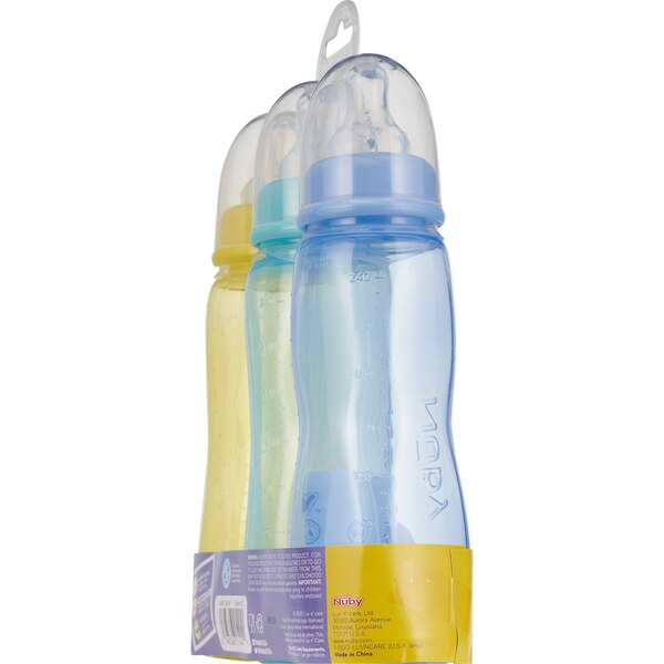 Nuby Medium Flow Feeding Bottles, 3 CT