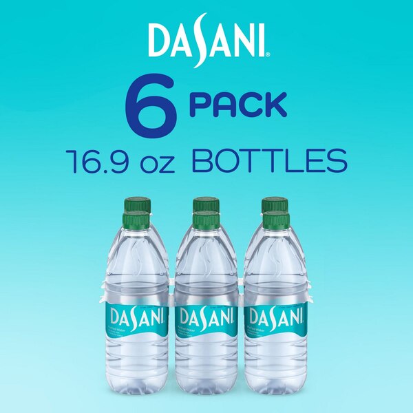 Dasani, Purified Water Bottles, 6 ct, 16.9 fl oz