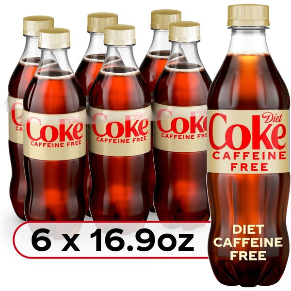 Diet Coke, Caffeine-Free Bottles, 6 ct, 16.9 fl oz