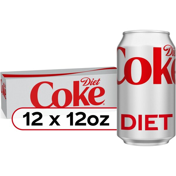 Diet Coke Soda Soft Drink, Cans, 12 ct, 12 oz 