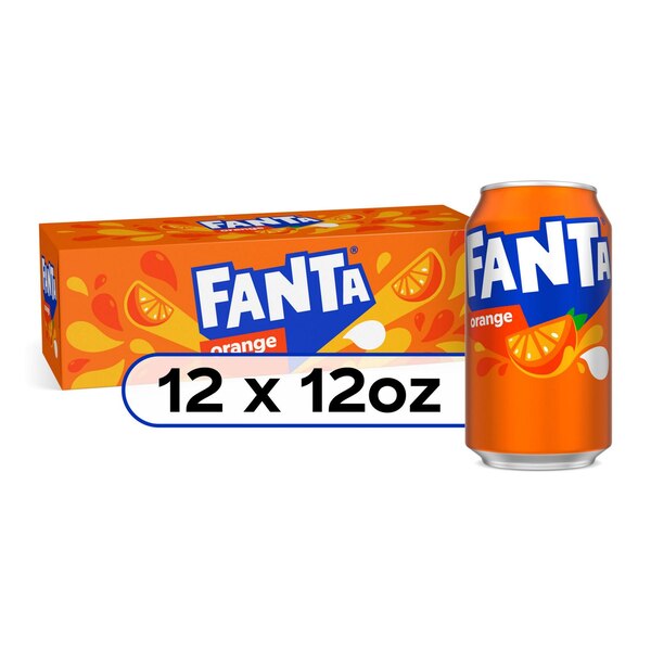 Fanta Orange Soda Fruit Flavored Soft Drink, 12 OZ Cans , 12 PK