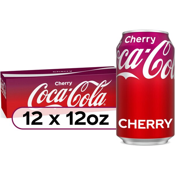 Coca-Cola Cherry Soda Soft Drink, 12 OZ Cans, 12 PK
