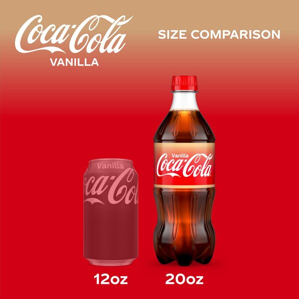 Coca-Cola Vanilla Soda Soft Drink, 20 OZ