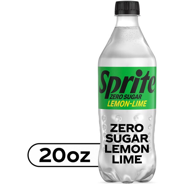 Sprite Zero Sugar Lemon Lime Diet Soda Pop Soft Drink, 20 oz