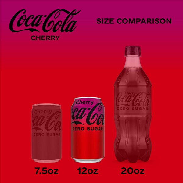 Coca-Cola Zero Cherry Diet Soda Soft Drink, 12 OZ Cans, 12 PK