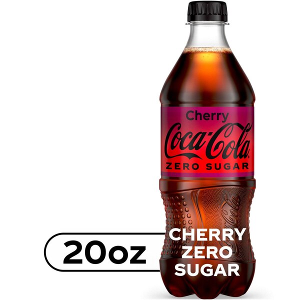Coca-Cola Zero Cherry Diet Soda Soft Drink, 20 OZ